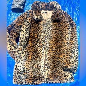 Leopard Print coat size Medium